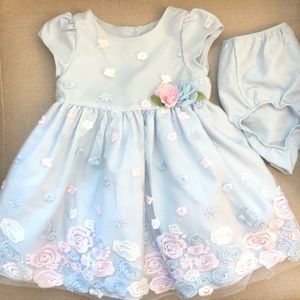 Light blue flower dress 18M